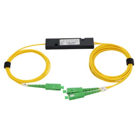 Fiber Optic PLC Splitter, 1x2, SC APC, OS2