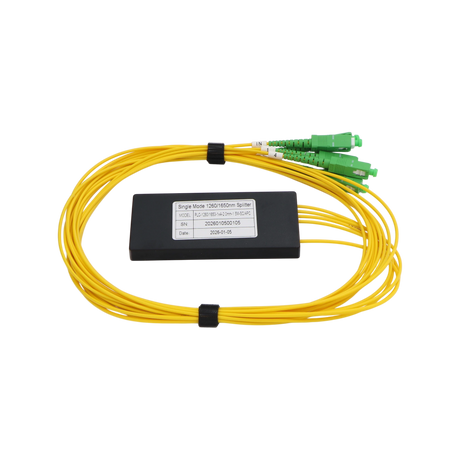 Fiber Optic PLC Splitter, 1x4, SC APC, OS2