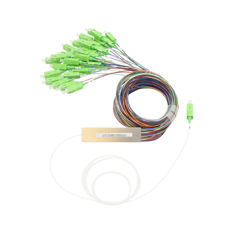Fiber Optic PLC Splitter, 1x32, SC APC, OS2, Steel Tube