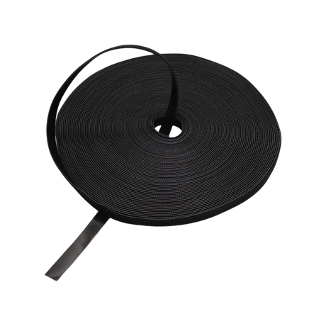 Hook and Loop Tie, Double Sided Reusable, 25m/roll, 12mm wide, black, Cut to Length Customizable