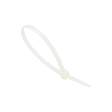 Cable Ties,8", 50lbs, Natural Clear, Nylon