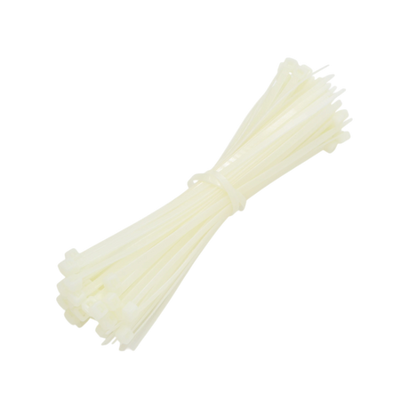 Cable Ties,8", 50lbs, Natural Clear, Nylon