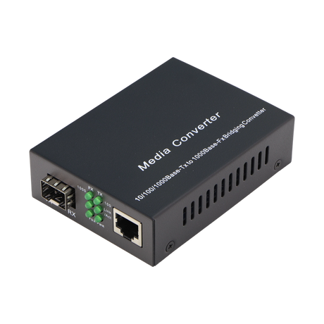 Unmanaged 10/100/1000Base-T RJ45 to 1000Base-X SFP Gigabit Ethernet Media Converter
